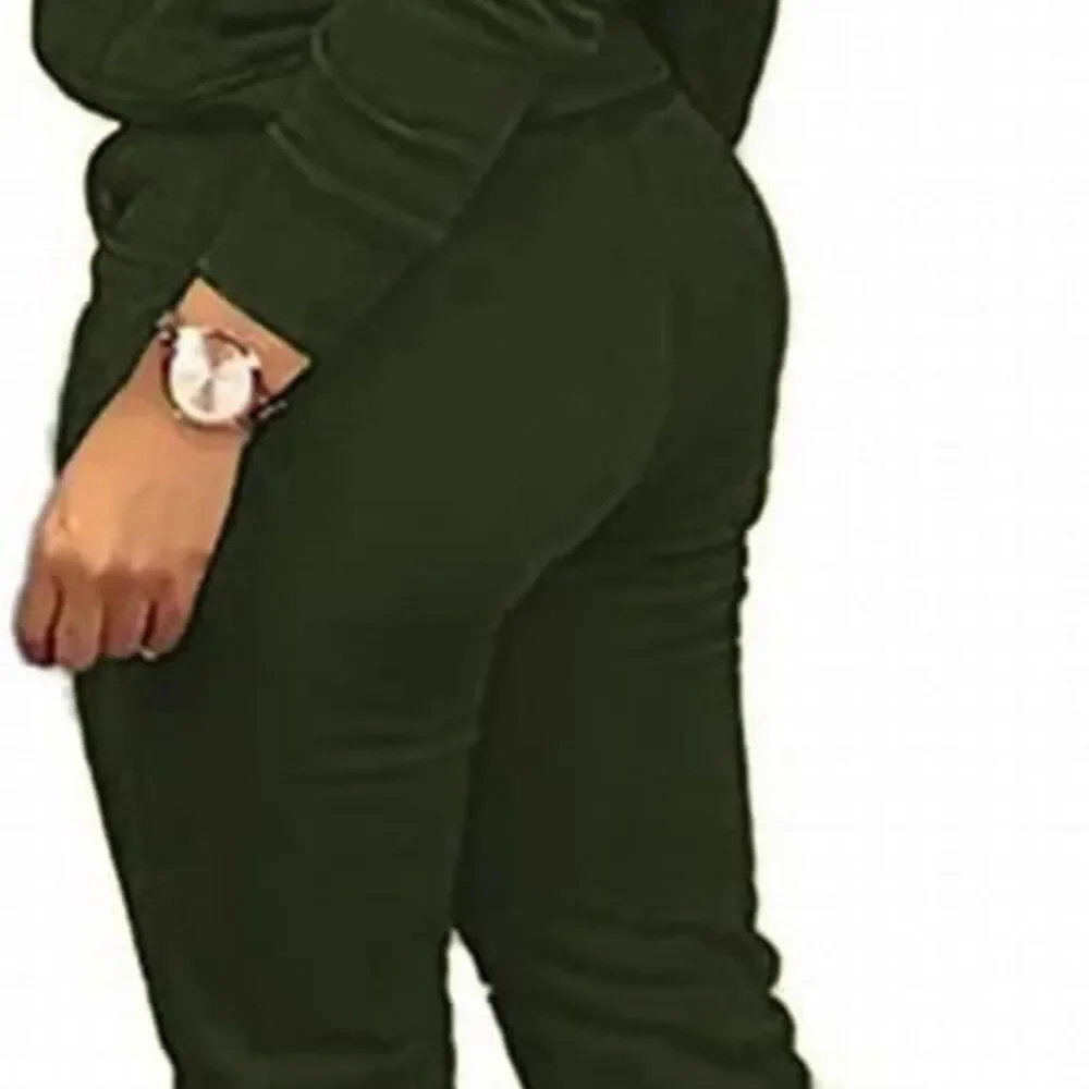 Athleisure Wear Zip Hoodie Jogger Set Casual 2 Piece  Casual Street Wear